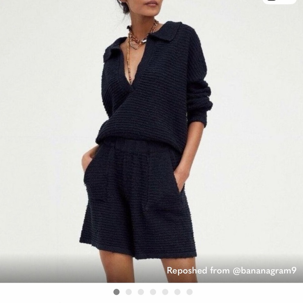 Free People navy carter  Sweater set
